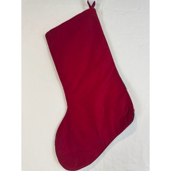 Vtg Christmas Stocking‎ Wool Needlepoint Old World Santa Animals Embroidered - Picture 3 of 4